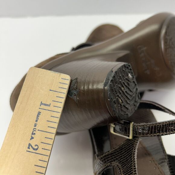 Dansko Women's 40 9.5-10 Pumps Brown Ankle Strap Cuban Heels Suede *READ* - Picture 5 of 12